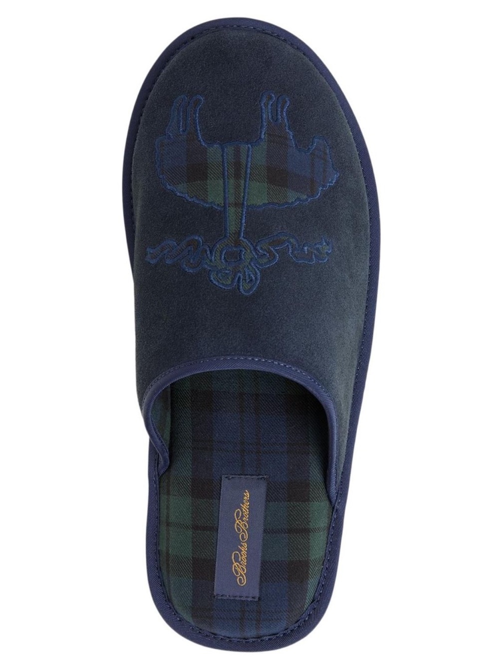 Brooks Brothers Men's Blue B By Suede Slippers, Size 10, NWOT